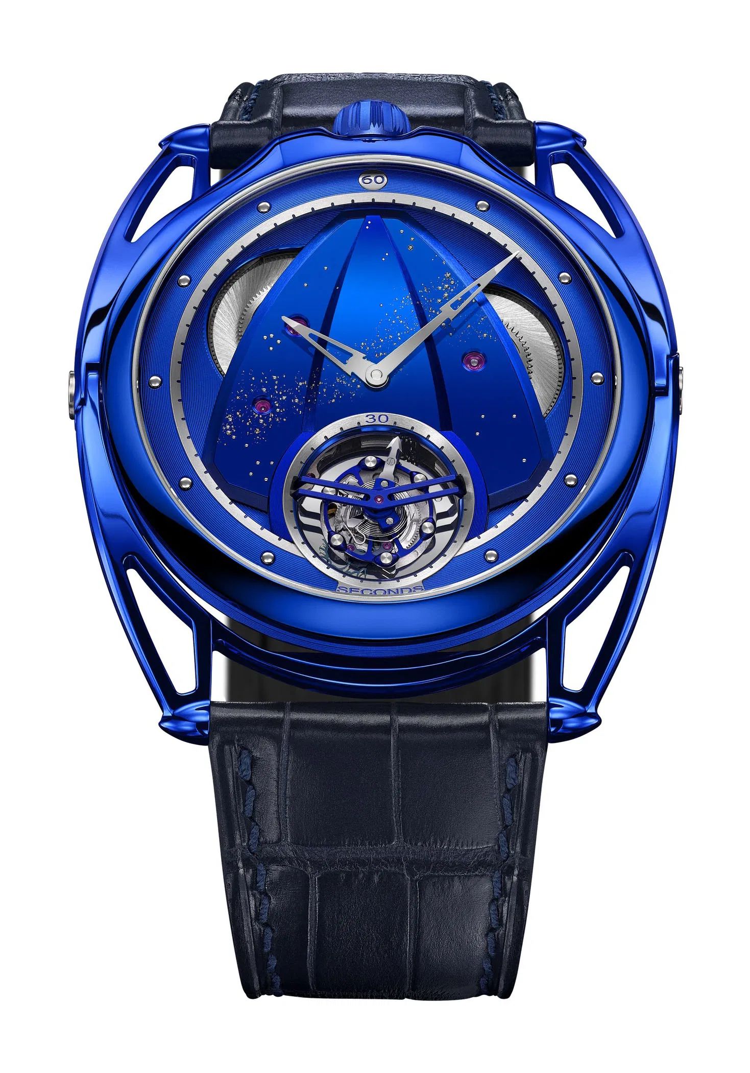 Kind of Blue XP Tourbillon in Blue Titanium on Black Crocodile Leather Strap with Blued Titanium Dial