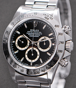 Zenith Daytona in Steel T Serial Circa 1996 Black Dial Starting to Patina