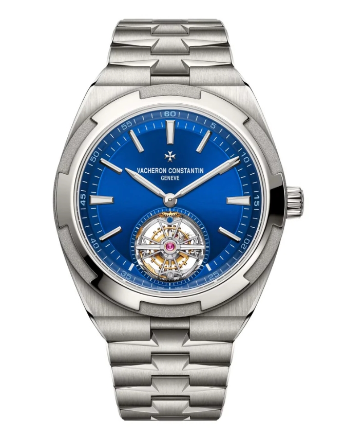 Overseas Tourbillon 42.5mm in Titanium on Titanium Bracelet with Blue Dial