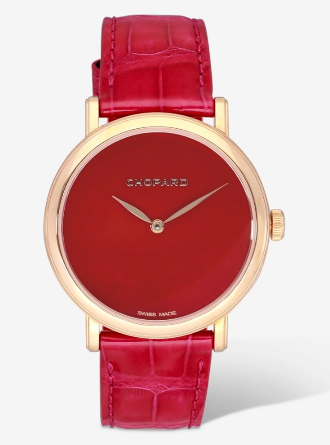 Classique 36mm in Rose Gold on Red Alligator Leather Strap with Red Dial