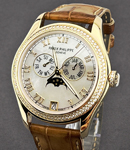 4936J Lady's Annual Calendar with a Diamond Bezel Yellow Gold on Strap with MOP Dial