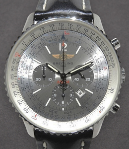 Navitimer 1952 Air 04 40mm in Steel on Black Calfskin Leather Strap with Silver Dial