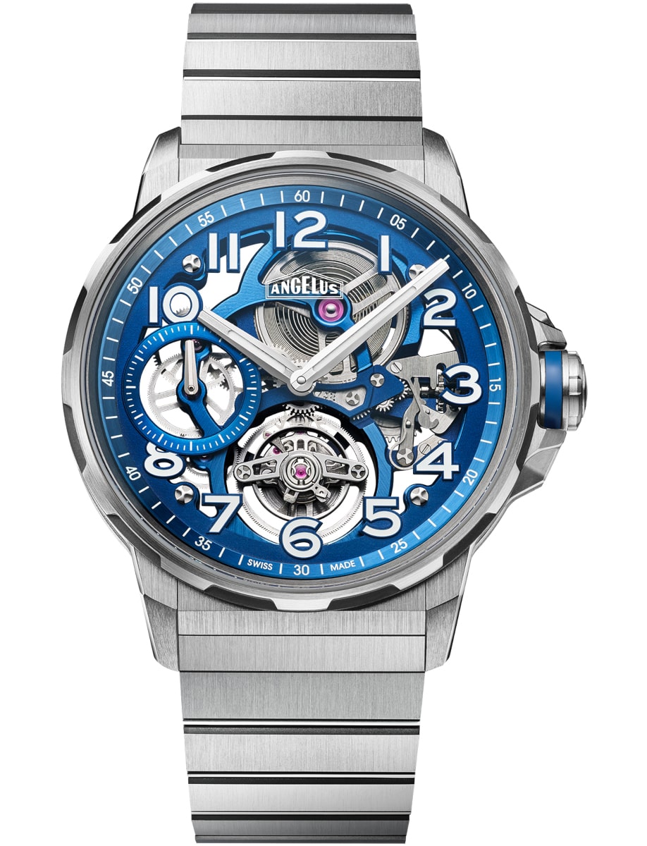 Flying Tourbillon 42.5mm in Titanium Blue Edition on Titanium Bracelet with Blue Dial