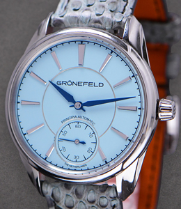 1941 Principia Automatic In Steel on Green Blue Python Leather Strap with Turquoise Dial