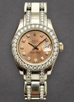 Pre-Owned Rolex 69299 Masterpiece 29mm in White Gold with Diamond Bezel 69299