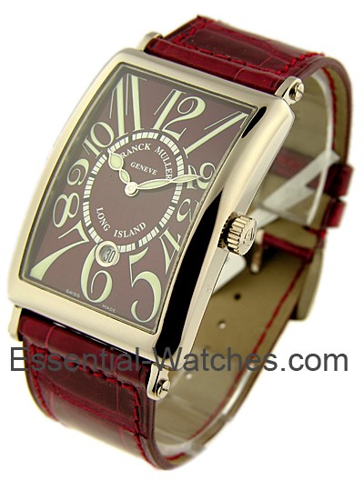 Long Island - Small Men's Size White Gold - Burgandy Dial and Strap 1000 SC