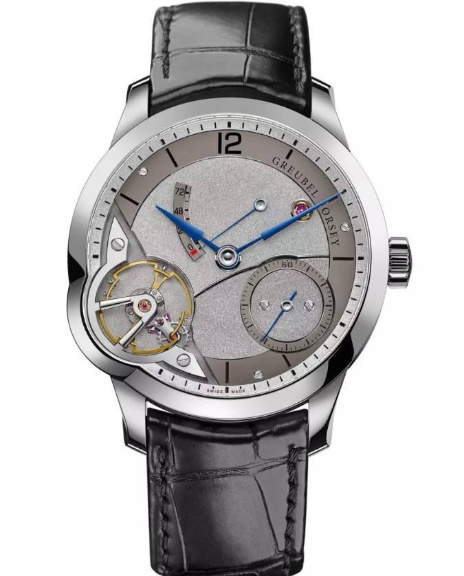 Balancier Asymetrique 43.5mm in White Gold on Black Alligator Leather Strap with Silver Dial - L.E 33 pcs