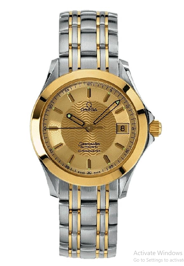 Seamaster 120M 36.20mm Automatic in Steel with Yellow Gold Bezel on Steel and Yellow Gold Bracelet with Champagne Dial