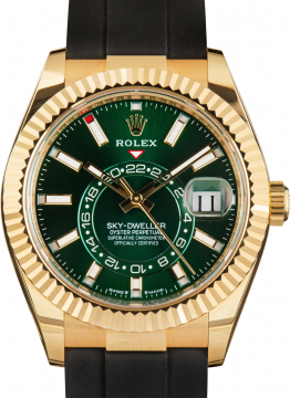 Pre-Owned Rolex 336238 Sky Dweller 42mm in Yellow Gold with Fluted Bezel 336238