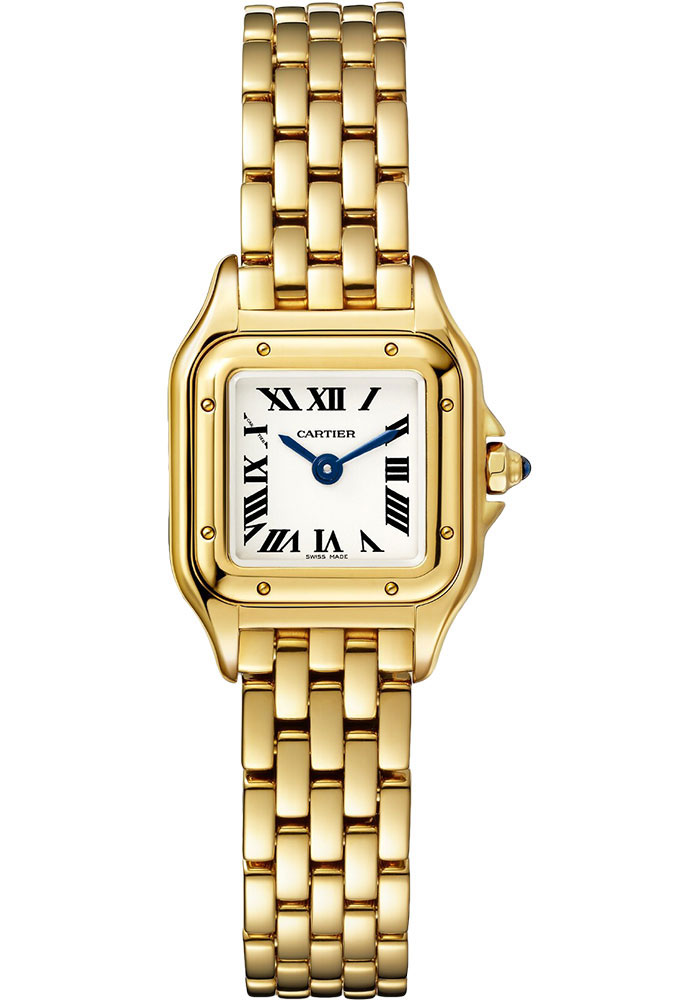 Panthere de Cartier in Yellow Gold on Yellow Gold Bracelet with Silver Dial