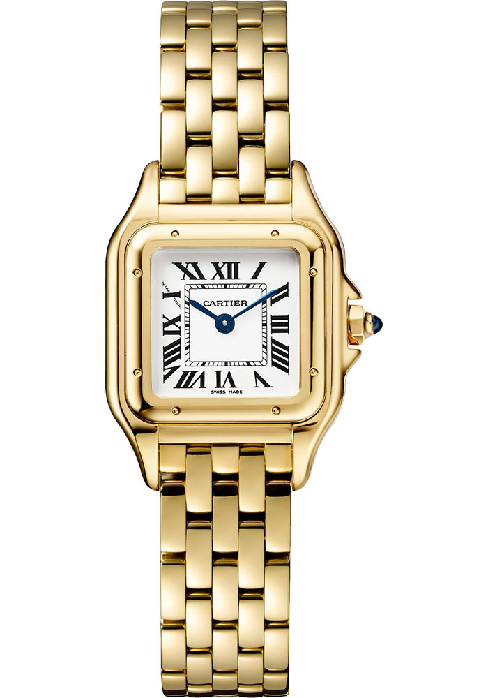 Panthere de Cartier in Yellow Gold on Yellow Gold Bracelet with Silver Dial