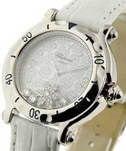 Happy Sport Snowflakes Steel on White Strap with White Dial 