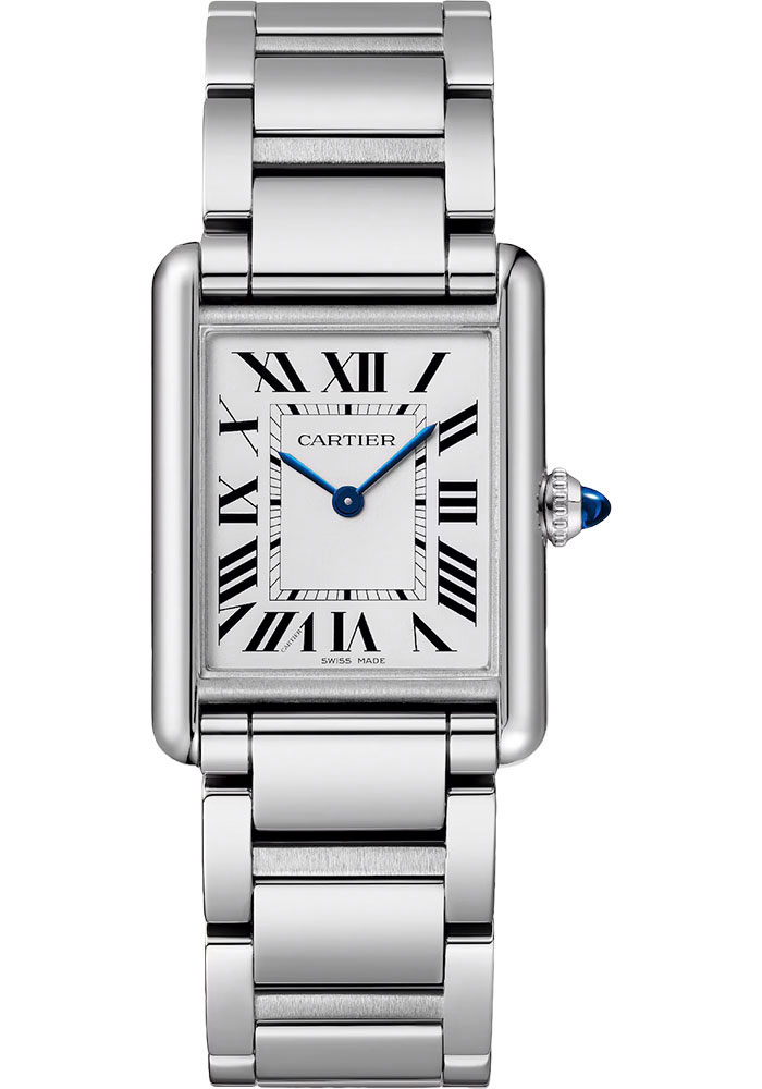 Tank Must Solarbeat in Steel on Steel Bracelet with Silver Roman Dial