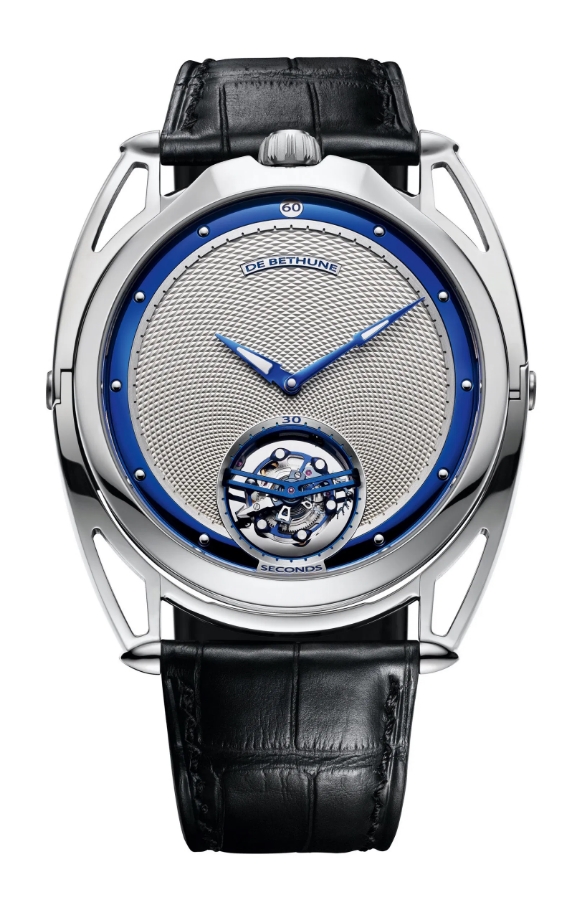 DB28 XP Tourbillon in Titanium on Black Crocodile Leather Strap with Silver Dial