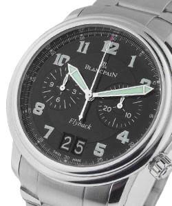 Leman 2-Register Flyback Chronograph and Big Date 40mm Automatic in Steel on Stainless Steel Bracelet with Black Dial
