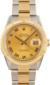 Datejust 36mm in Steel with Yellow Gold Turn-O-Graph Bezel on  Oyster Bracelet with Champagne Roman Dial