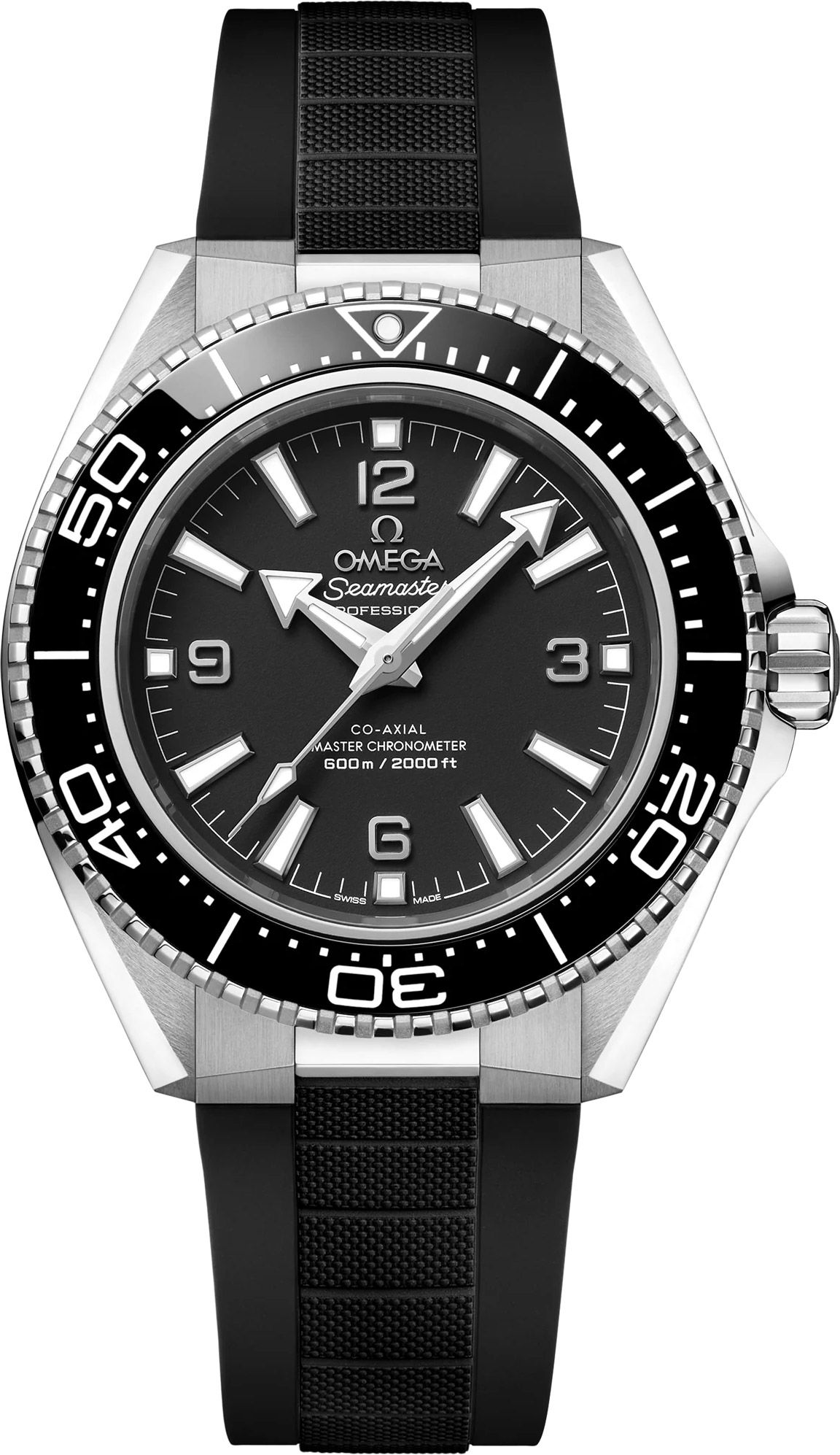 Seamaster Planet Ocean 600m 42mm Automatic in Steel on Black Rubber Strap with Black Dial