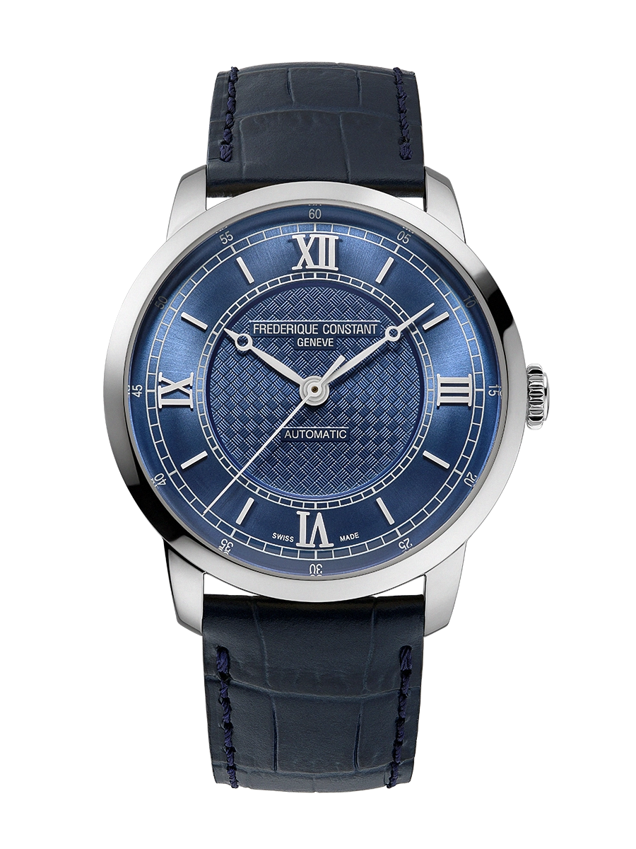 Classics Premiere 38.5mm in Steel on Blue Calf Leather Strap with Blue Dial