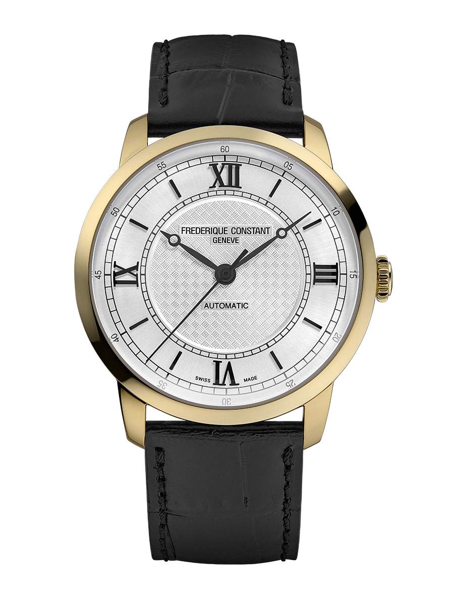 Classics Premiere 38.5mm in Steel on Black Calf Leather Strap with Silver Dial