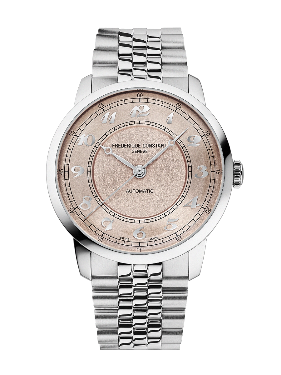 Classics Premiere 38.5mm in Steel on Steel Bracelet with Pink Dial