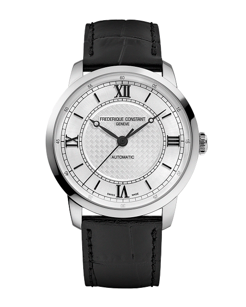 Classics Premiere 38.5mm in Steel on Black Crocodile Leather Strap with Silver Dial