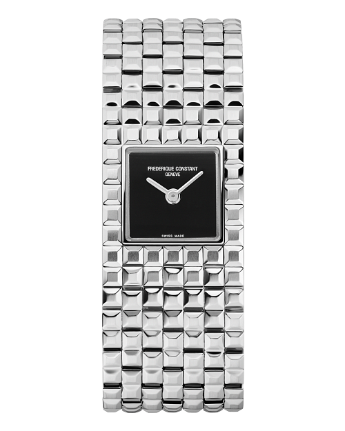 Classics Manchette 26mm in Steel on Steel Bracelet with Black Dial