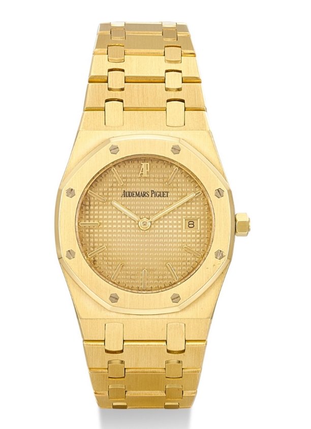 Royal Oak Quartz Mid Size in Yellow Gold on Yellow Gold Bracelet with Champagne Dial