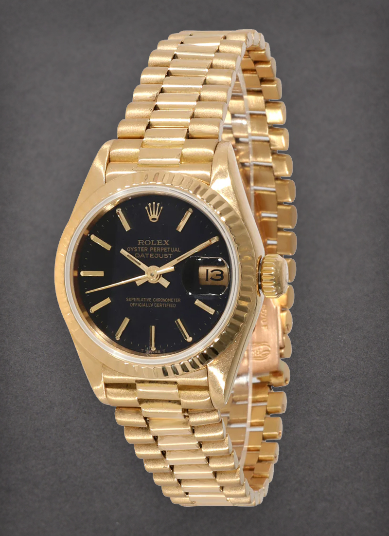 Pre-Owned Rolex Midsize - 31mm President - Yellow Gold - Fluted Bezel