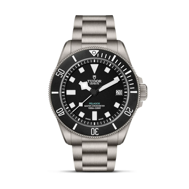Pelagos Ultra 43mm in Titanium with Black Bezel on Titanium Bracelet with Black Dial