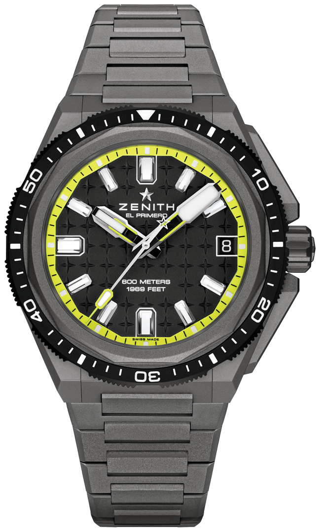 Defy Extreme Diver 42.5mm in Titanium on Titanium Bracelet with Black Dial