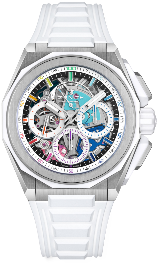 Defy Extreme Chronograph 45mm in Titanium & Ceramic on White Rubber Strap with Skeleton Dial - Limited to 100 pieces