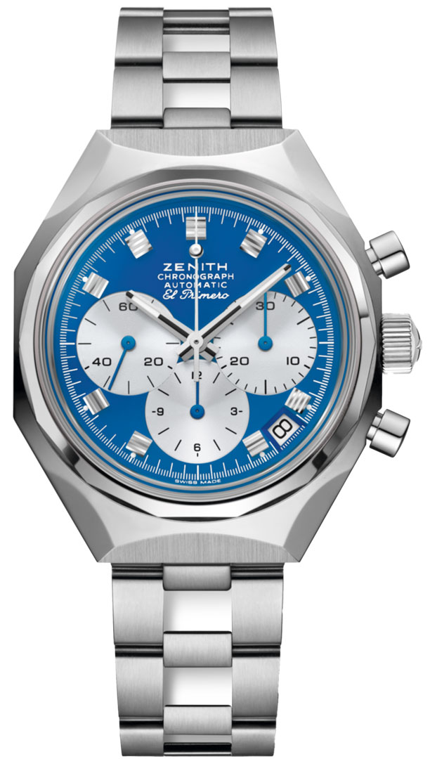 Defy Chronograph Revival 37mm Automatic in Steel on Steel Bracelet with Blue Diamond Dial - Limited to 60 Pieces