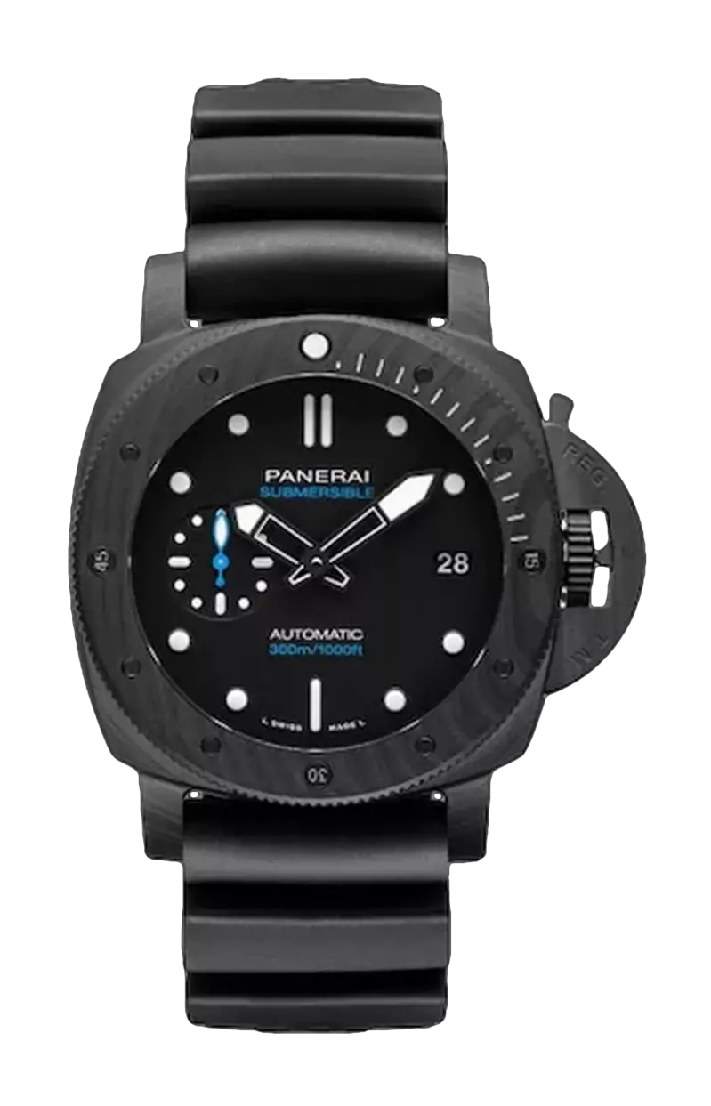 Luminor Submersible 42mm in Carbotech on Black Rubber Strap with Black Dial
