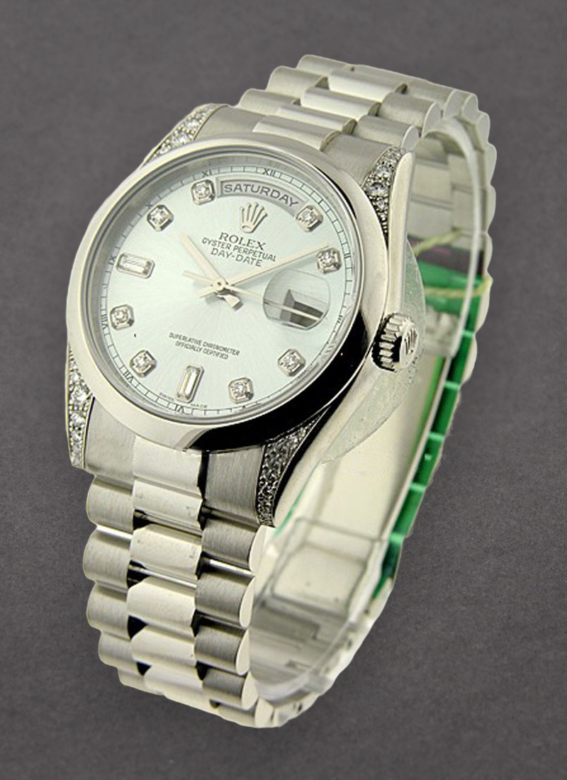 Rolex Unworn Platinum Men's Day - Date President with Diamond Lugs