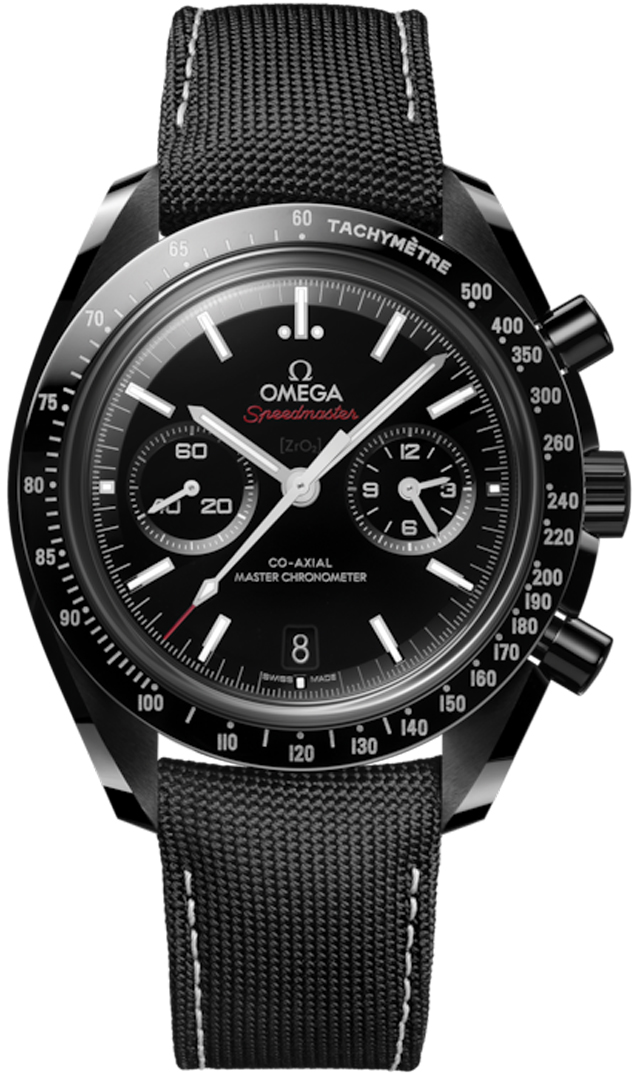 Speedmaster Dark Side Of The Moon 44.25mm in Black Ceramic on Black Fabric Strap with Black Dial