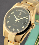 President Day Date 36mm in Rose Gold on Rose Gold Oyster Bracelet with Black Arabic Dial