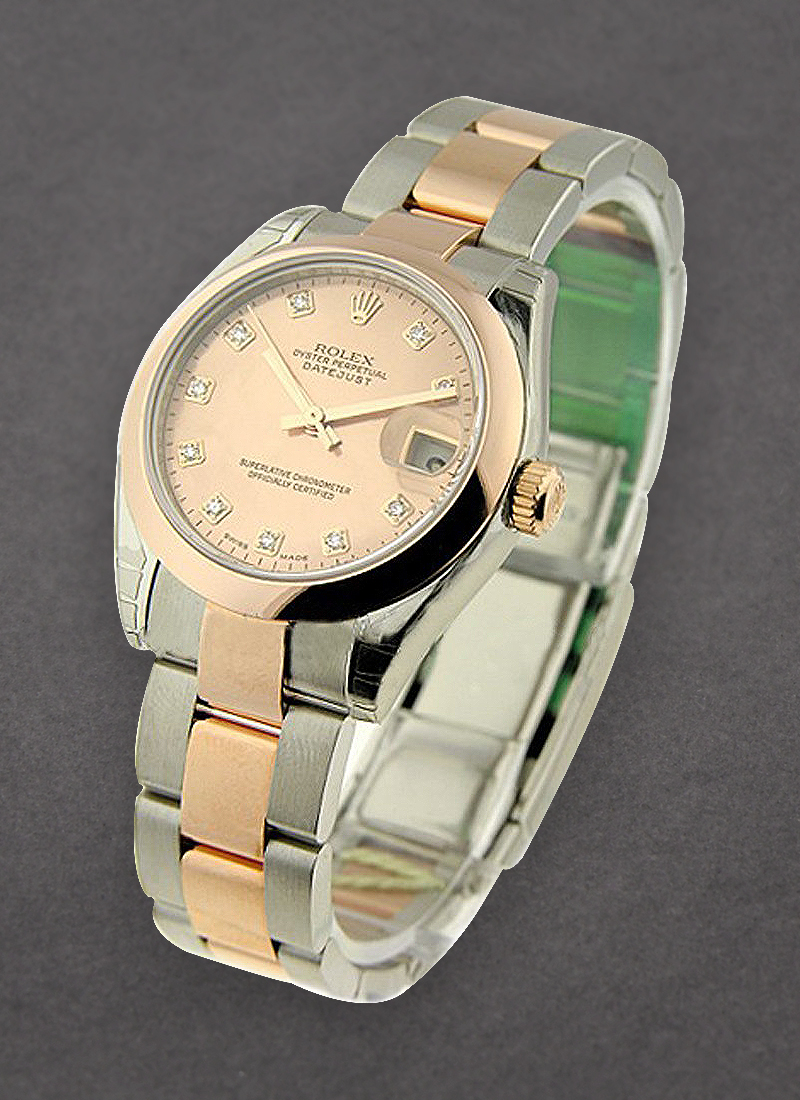 Rolex Unworn Datejust in Steel with Rose Gold Domed Bezel