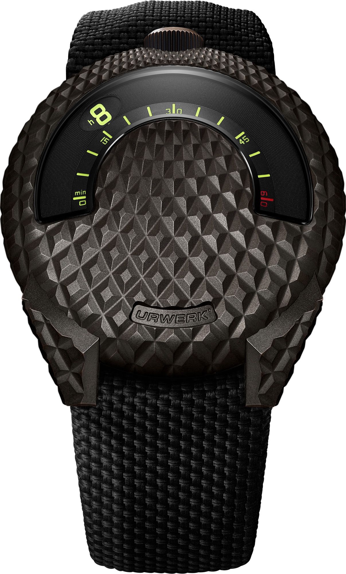 UR-101 T-Rex 41mm in Hand-Patinated Guilloche Bronze on Black Rubber & Leather Strap with Black Dial - Limited to 100 Pieces