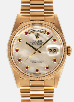 Pre-Owned Rolex 18238 President 36mm in Yellow Gold with Fluted Bezel 18238