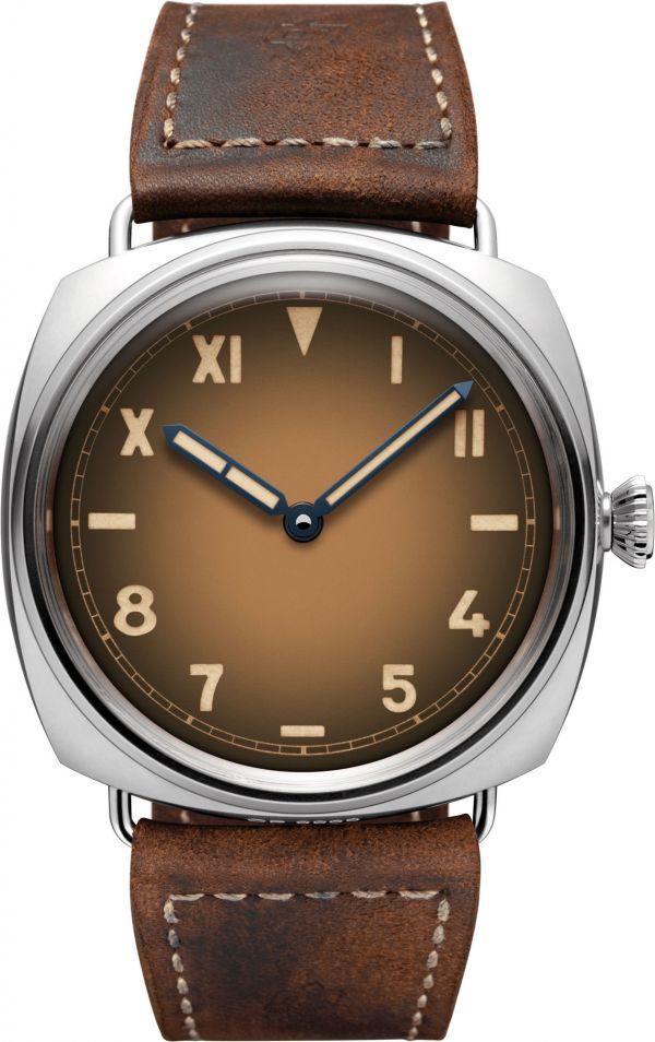 PAM 931 - Radiomir California 47mm in Steel on Brown Calfskin Leather Strap with Brown Dial