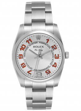 Pre-Owned Rolex 114200 New Style Air King in Steel with Smooth Bezel 114200