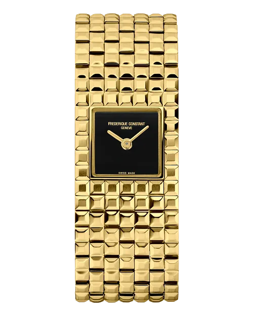 Classics Manchette 26mm in Yellow Gold Plated Steel on Yellow Gold Plated Steel Bracelet with Black Dial