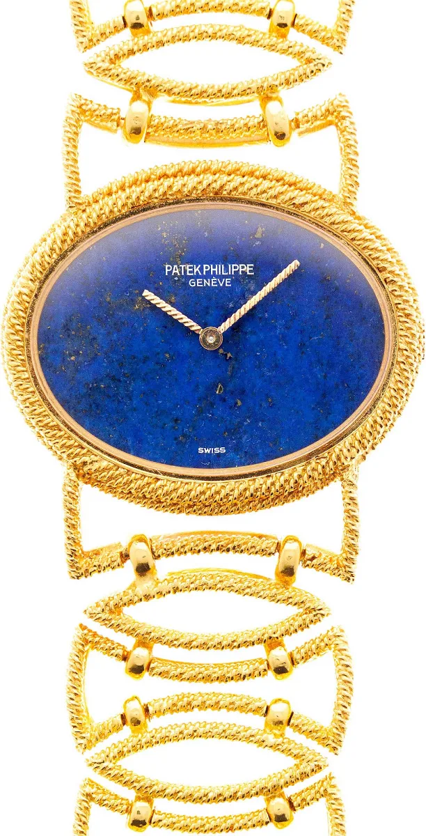 Vintage Yellow Gold Patek Philippe  With Lapis Lazuli Dial 