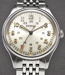 Benrus 3061 BOR 39.5mm Automatic in Steel on Steel Bracelet with Silver Dial