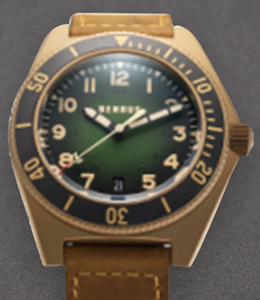 Benrus Type 2 UJ 41.5mm Automatic in Bronze on Brown Calf Leather Strap with Green Dial
