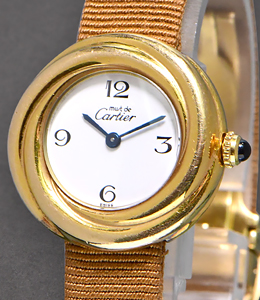 Trinity Vermeil in Gold Plated on Green  Strap with Silver Dial