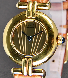 must de Cartier Vermeil Yellow Gold Plated with Gold Mirrored Dial 