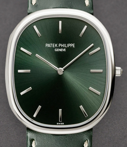 Ellipse 5738G-001 in White Gold on Green Calfskin Leather Strap with Green Dial