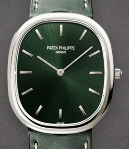 Ellipse 5738G-001 in White Gold on Green Calfskin Leather Strap with Green Dial