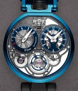Ottantasei Tourbillon 44mm in Blue PVD Titanium on Black Rubber Strap with Skeleton Dial